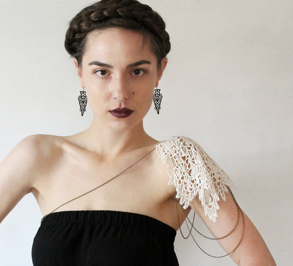 asiya ivory lace shoulder jewelry