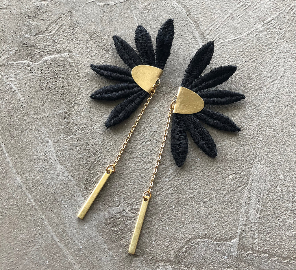 maya black lace earrings