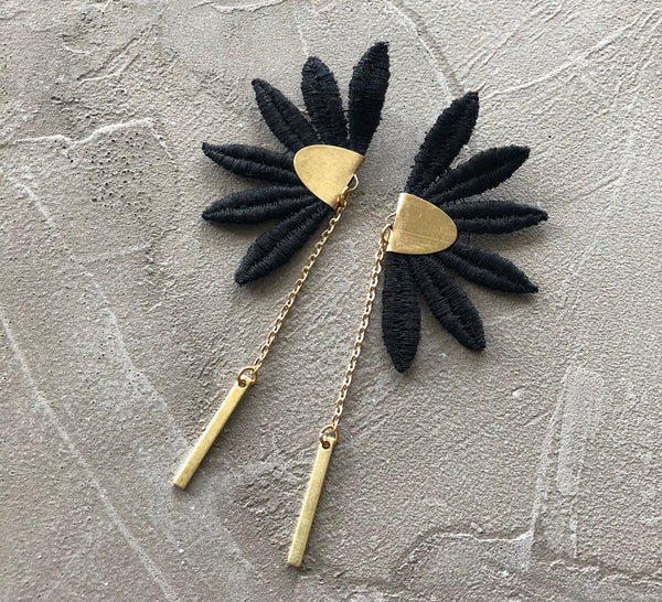 maya black lace earrings