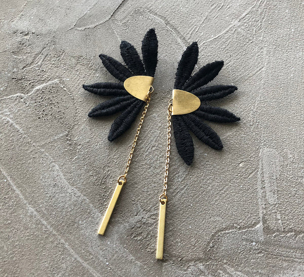 maya black lace earrings