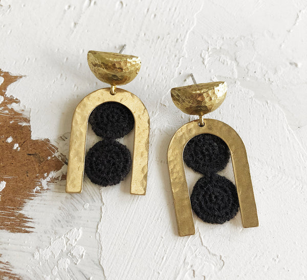 cara black lace earrings
