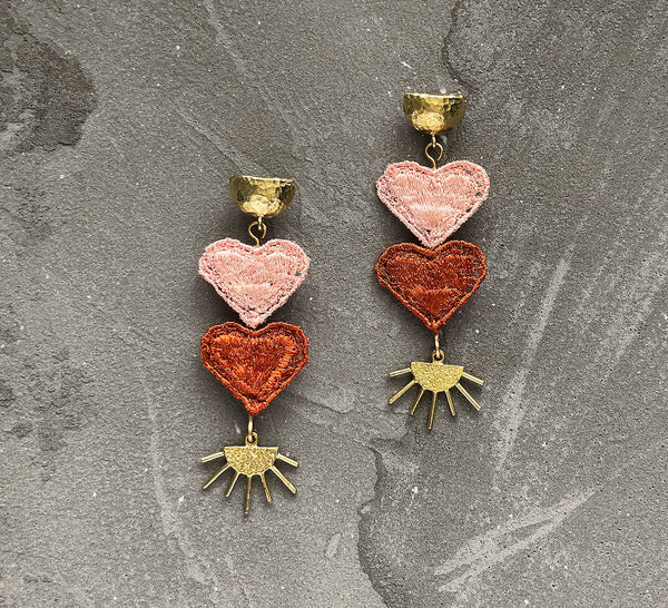 dear heart lace earrings