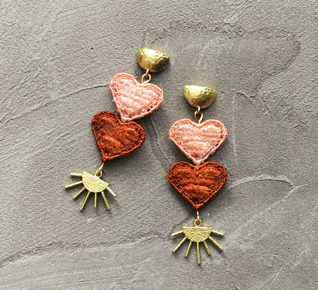dear heart lace earrings