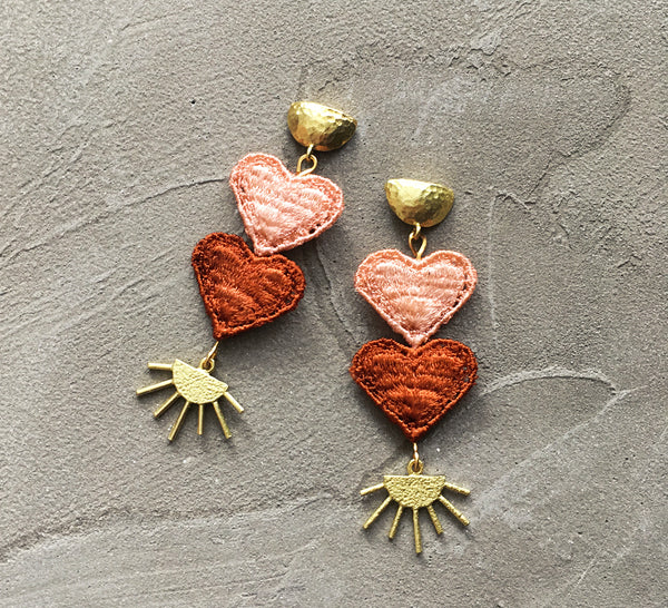 dear heart lace earrings
