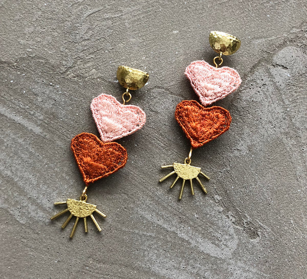 dear heart lace earrings
