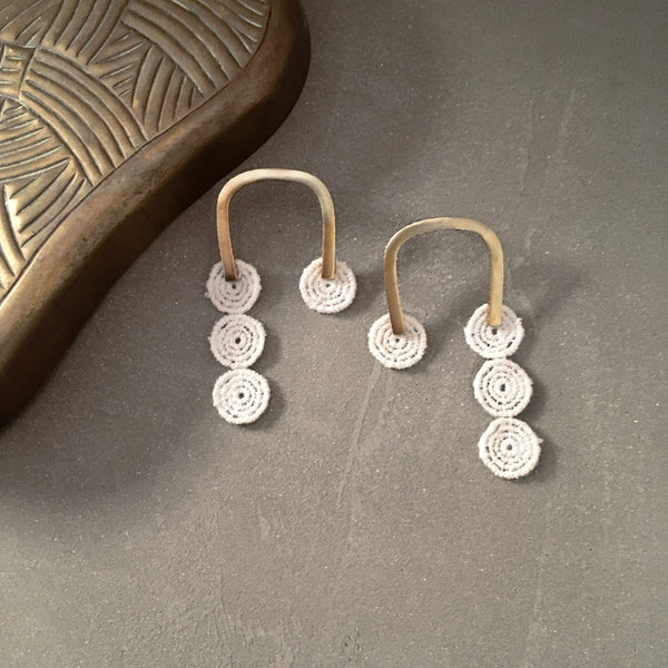asymmetrical brass earrings